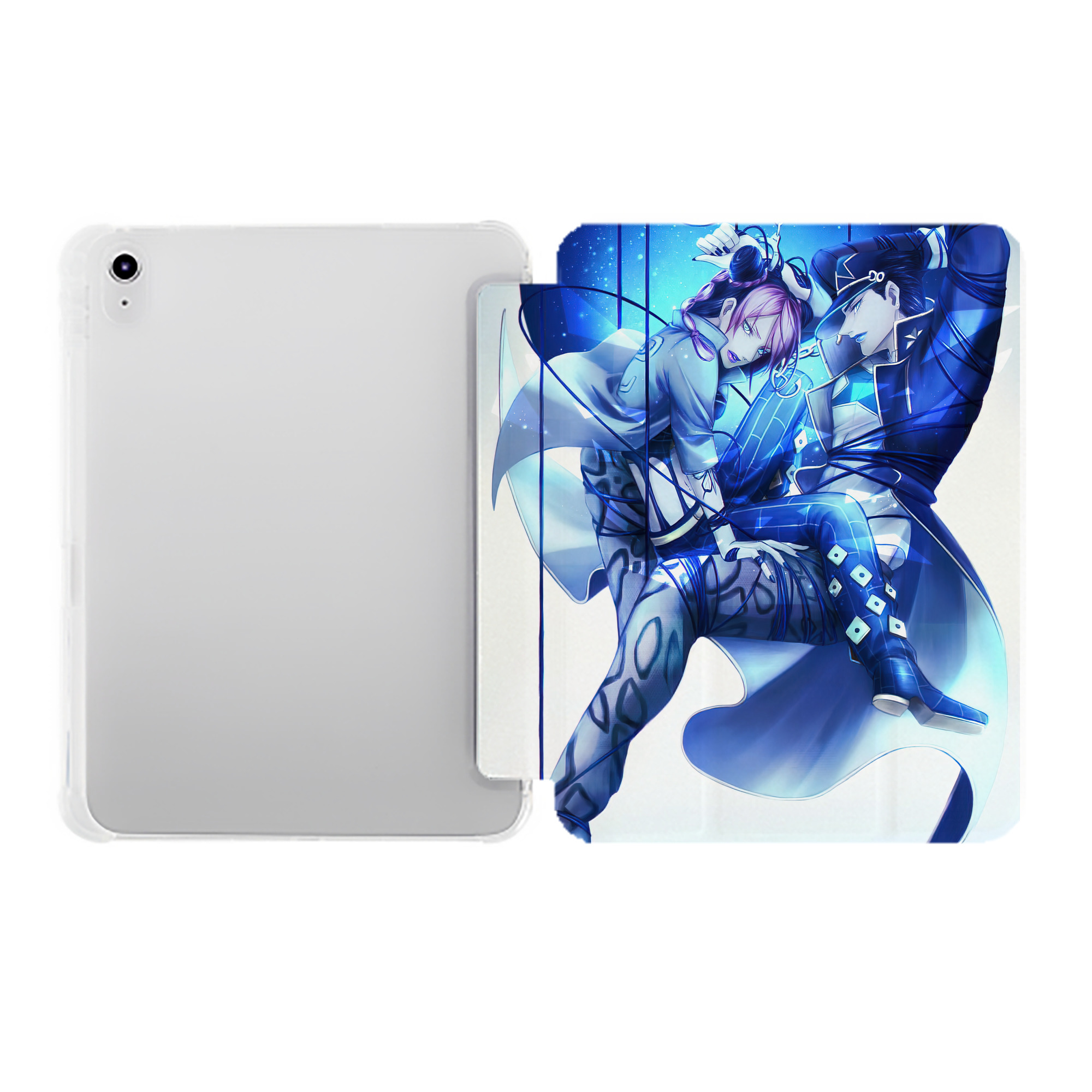 （画像用） ジョジョの奇妙な冒険 JoJo's Bizarre Adventure IPad ケース ペン収納付き 三つ折りスタンド PUレザー×シリコン 対応機種9.5/10.5/10.9インチ